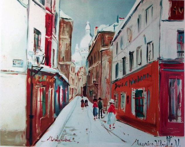 Montmartre : Rue près du Sacré Coeur en hiver by Maurice Utrillo